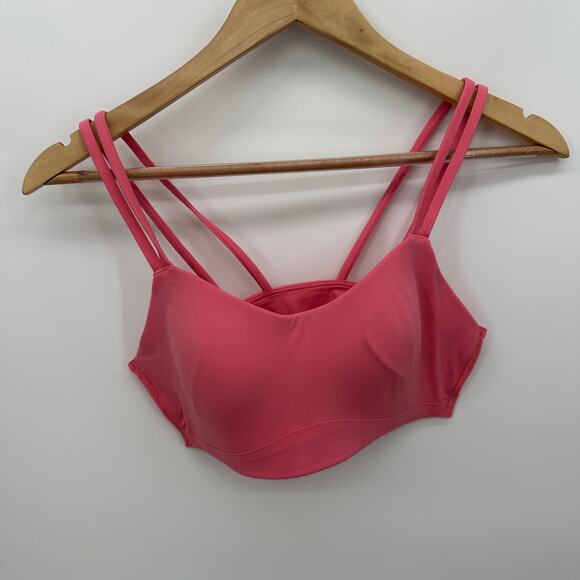 Lululemon Womens Pink Workout Sports Bra Size 6 Gym Padded Running Training - Picture 1 of 5